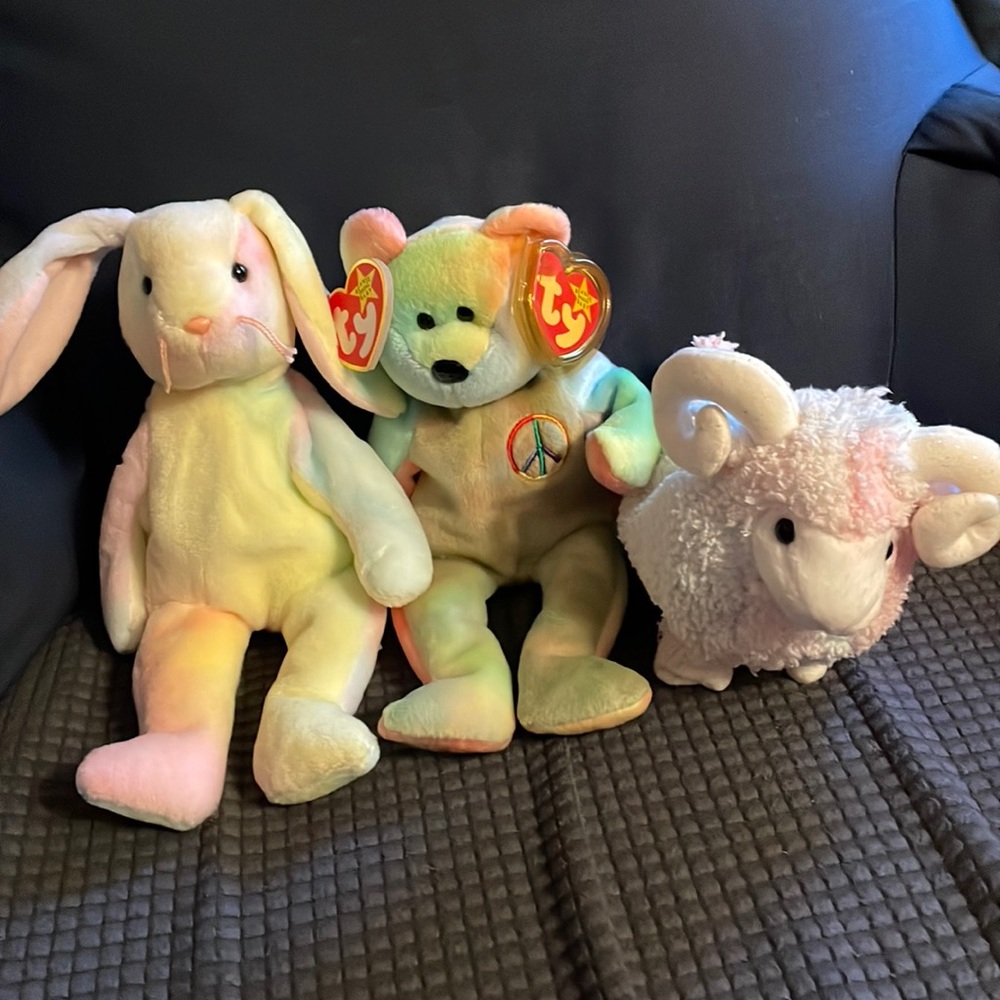 3 Ty Tie-dye beanie babies